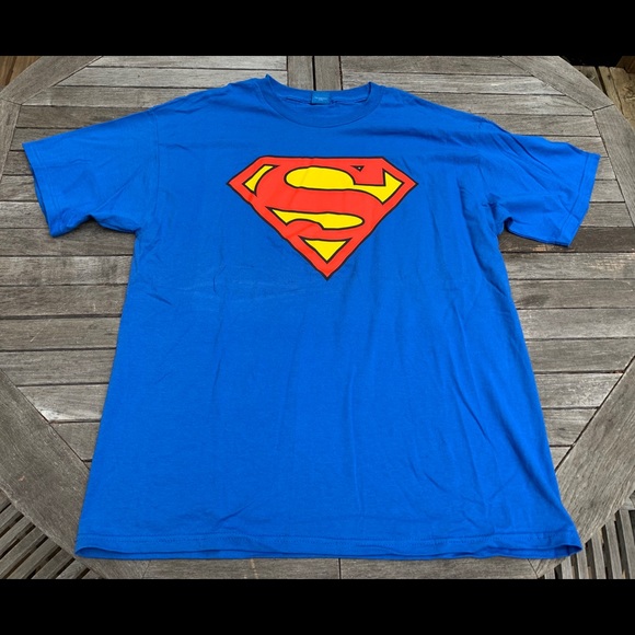 Adult Superman T-Shirt Blue X-L - Picture 1 of 9